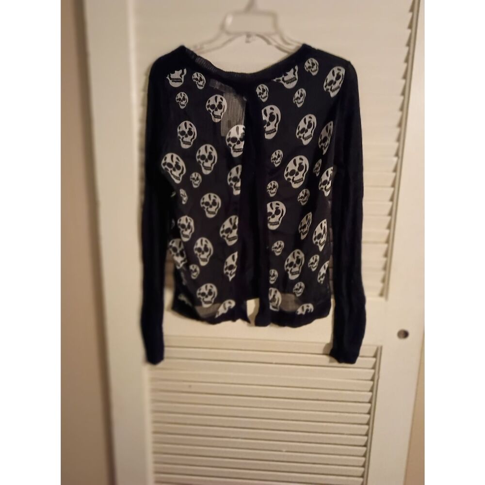 Rehab Black Skull Print Long Sleeve Sweater - Picture 3 of 4